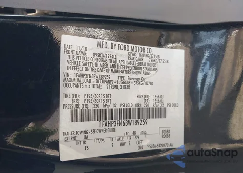 2011 Ford Focus Se from USA, damaged, VIN 1FAHP3FN6BW189259